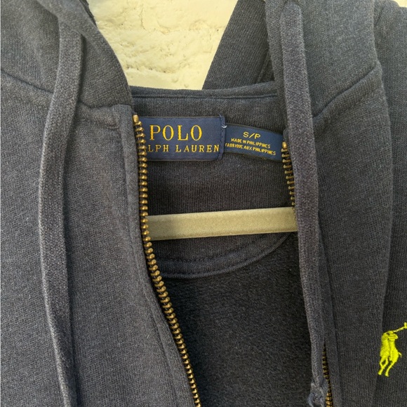 Polo by Ralph Lauren Charcoal Hoodie with Yellow Logo - Picture 4 of 5